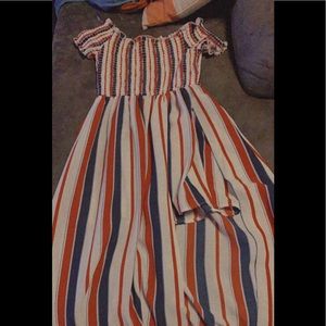 Multi color dress with slit